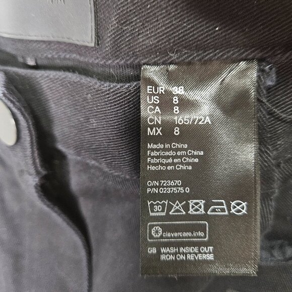 NWOT Alexander Wang x H&M Skinny Jeans Sz 8 Black Stretch - Picture 5 of 10